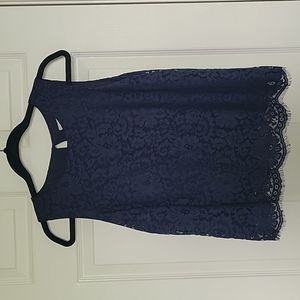 Navy lace sleeveless top